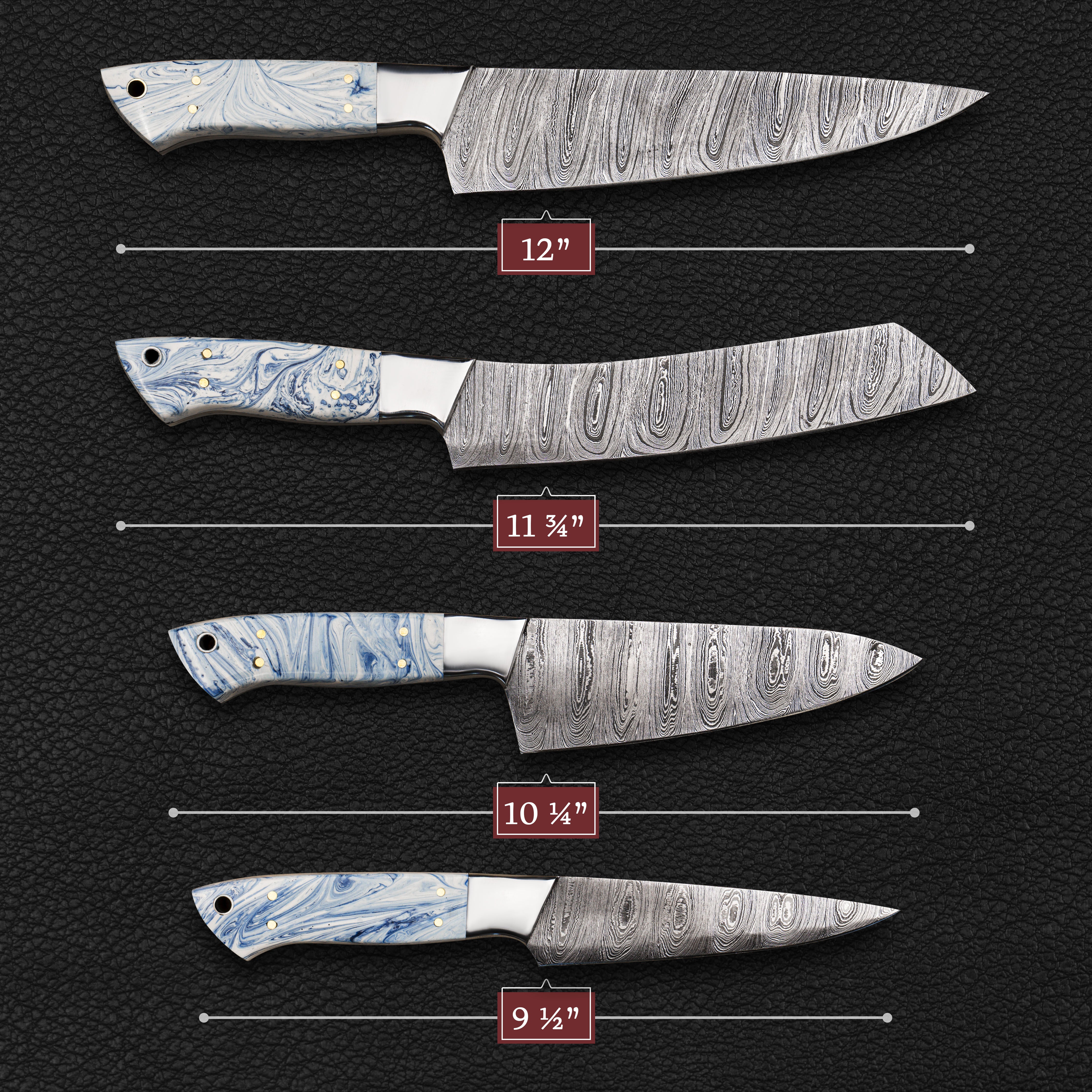 Damascus Steel Custom HANDMADE 12 inch Kitchen Cook Chef Knife Epoxy Resin X18E online