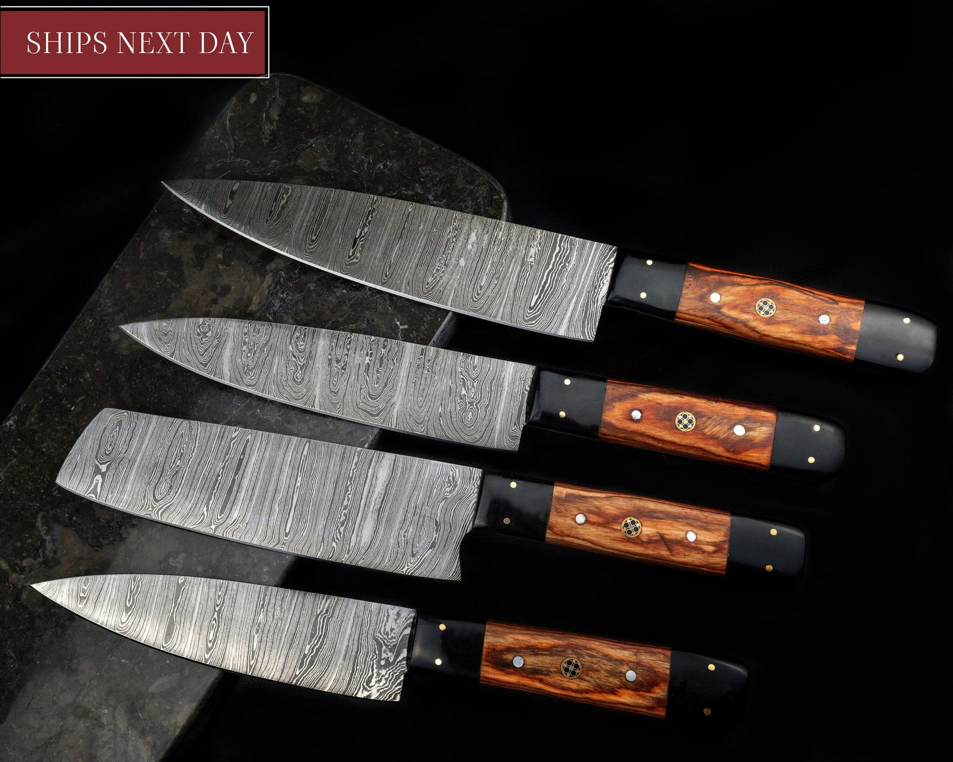 Engraved Kitchen Knives Set